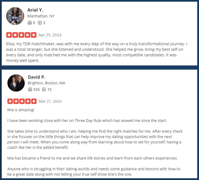 online reviews of Three Day Rule from Ariel Y. and David P.